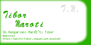 tibor maroti business card